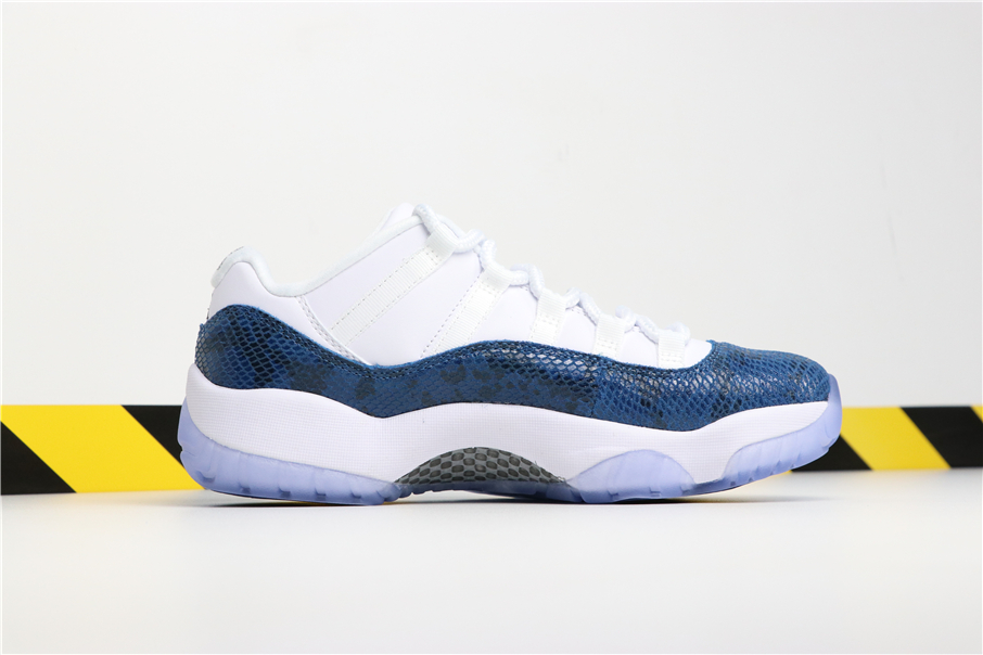 Air Jordan 11 Navy Blue Snakeskin Shoes